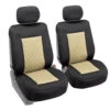 Neosupreme Deluxe Quality Car Seat Cushions - Front Set Beige / Black(Neosupreme Deluxe Quality Car Seat Cushions Front Set Beige Black)