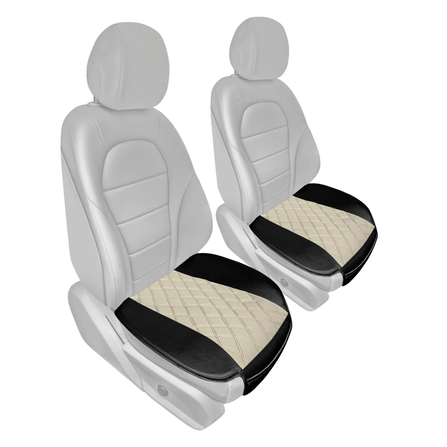 Faux Leather Seat Cushion Pad W/ Front Pocket - Front Set Beige(Faux Leather Seat Cushion Pad W Front Pocket Front Set Beige) 1 Faux Leather Seat Cushion Pad W/ Front Pocket - Front Set Beige(Faux Leather Seat Cushion Pad W Front Pocket Front Set Beige)
