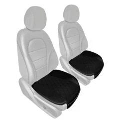 Faux Leather Seat Cushion Pad W/ Front Pocket - Front Set Black(Faux Leather Seat Cushion Pad W Front Pocket Front Set Black)