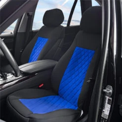 Neosupreme Deluxe Quality Car Seat Cushions - Front Set Blue(Neosupreme Deluxe Quality Car Seat Cushions Front Set Blue) -FH Group blue 1 1