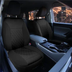 Ultraflex Neoprene Diamond Patterned Seat Covers - Front Set Black(Neoprene Ultraflex Diamond Patterned Seat Covers Front Set Black) -FH Group car seat cover fb092 black 2