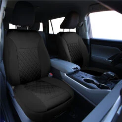 Ultraflex Neoprene Diamond Patterned Seat Covers - Front Set Black(Neoprene Ultraflex Diamond Patterned Seat Covers Front Set Black) -FH Group car seat cover fb092 black 3