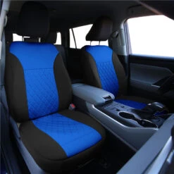Ultraflex Neoprene Diamond Patterned Seat Covers - Front Set Blue(Neoprene Ultraflex Diamond Patterned Seat Covers Front Set Blue) -FH Group car seat cover fb092 blue 2