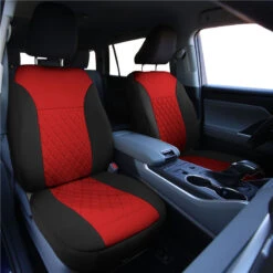 Ultraflex Neoprene Diamond Patterned Seat Covers - Front Set Red(Neoprene Ultraflex Diamond Patterned Seat Covers Front Set Red) -FH Group car seat cover fb092 red 3
