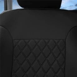 Neosupreme Deluxe Quality Car Seat Cushions - Front Set Black(Neosupreme Deluxe Quality Car Seat Cushions Front Set Black) -FH Group detail black 1