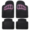 4 Piece Liners Trimmable ClimaProof Non-Slip Vinyl Floor Mats - Full Set Pink(Trimmable Climaproof Non Slip Rubber Floor Mats With Footprint Design Full Set Pink)