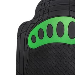 4 Piece Liners Trimmable ClimaProof Non-Slip Vinyl Floor Mats - Full Set Green(Trimmable Climaproof Non Slip Rubber Floor Mats With Footprint Design Full Set Green) -FH Group f11310 green 4