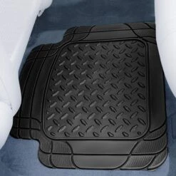 4 Piece Liners Trimmable ClimaProof Non-Slip Vinyl Floor Mats - Full Set Gray(Trimmable Climaproof Non Slip Rubber Floor Mats With Footprint Design Full Set Gray) -FH Group f11310 rear 2 bcfd93e5 f8f0 413d a106 40af73afed40