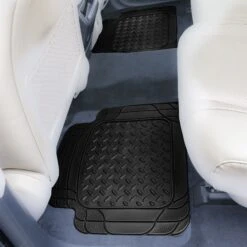 4 Piece Liners Trimmable ClimaProof Non-Slip Vinyl Floor Mats - Full Set Red(Trimmable Climaproof Non Slip Rubber Floor Mats With Footprint Design Full Set Red) -FH Group f11310 rear d19dc45f 9fb5 42e4 9646 6ad8d08734b8