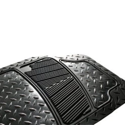 Trimmable ClimaProof High Quality Metallic Non-Slip Rubber Floor Mats - Full Set Black(Trimmable Climaproof High Quality Metallic Non Slip Rubber Floor Mats Full Set Black) -FH Group f11315 black closeup e1567543924879