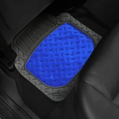 Trimmable ClimaProof High Quality Metallic Non-Slip Rubber Floor Mats - Full Set Blue(Trimmable Climaproof High Quality Metallic Non Slip Rubber Floor Mats Full Set Blue) -FH Group f11315 blue rear interior e1567543824587