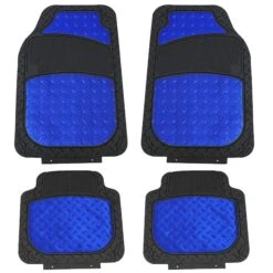 Trimmable ClimaProof High Quality Metallic Non-Slip Rubber Floor Mats - Full Set Blue(Trimmable Climaproof High Quality Metallic Non Slip Rubber Floor Mats Full Set Blue)