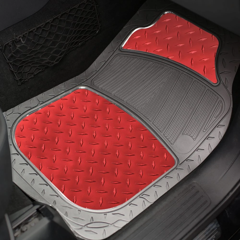 Trimmable ClimaProof High Quality Metallic Non-Slip Rubber Floor Mats - Full Set Red(Trimmable Climaproof High Quality Metallic Non Slip Rubber Floor Mats Full Set Red) 4 Trimmable ClimaProof High Quality Metallic Non-Slip Rubber Floor Mats - Full Set Red(Trimmable Climaproof High Quality Metallic Non Slip Rubber Floor Mats Full Set Red) - Image 4