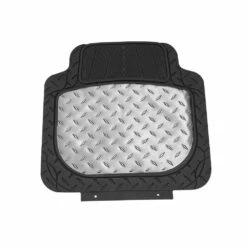 Trimmable ClimaProof High Quality Metallic Non-Slip Rubber Floor Mats - Full Set Silver(Trimmable Climaproof High Quality Metallic Non Slip Rubber Floor Mats Full Set Silver) -FH Group f11315 silver rear v3 e1567627397582