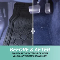 Adorable Paw Print Rubber Floor Mats - Full Set Black(High Quality Rubber Floor Mats Full Set Black) -FH Group f11328 black 5