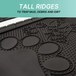 Adorable Paw Print Rubber Floor Mats - Full Set Black(High Quality Rubber Floor Mats Full Set Black) -FH Group f11328 black 6