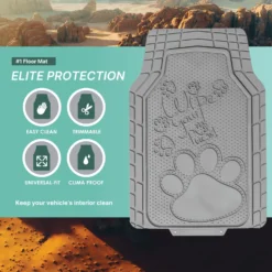 Adorable Paw Print Rubber Floor Mats - Full Set Gray(High Quality Rubber Floor Mats Full Set Gray) 12 Adorable Paw Print Rubber Floor Mats - Full Set Gray(High Quality Rubber Floor Mats Full Set Gray) -FH Group f11328 gray 4