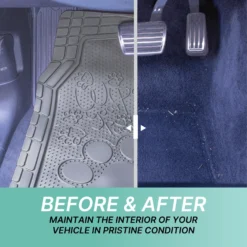 Adorable Paw Print Rubber Floor Mats - Full Set Gray(High Quality Rubber Floor Mats Full Set Gray) 13 Adorable Paw Print Rubber Floor Mats - Full Set Gray(High Quality Rubber Floor Mats Full Set Gray) -FH Group f11328 gray 5