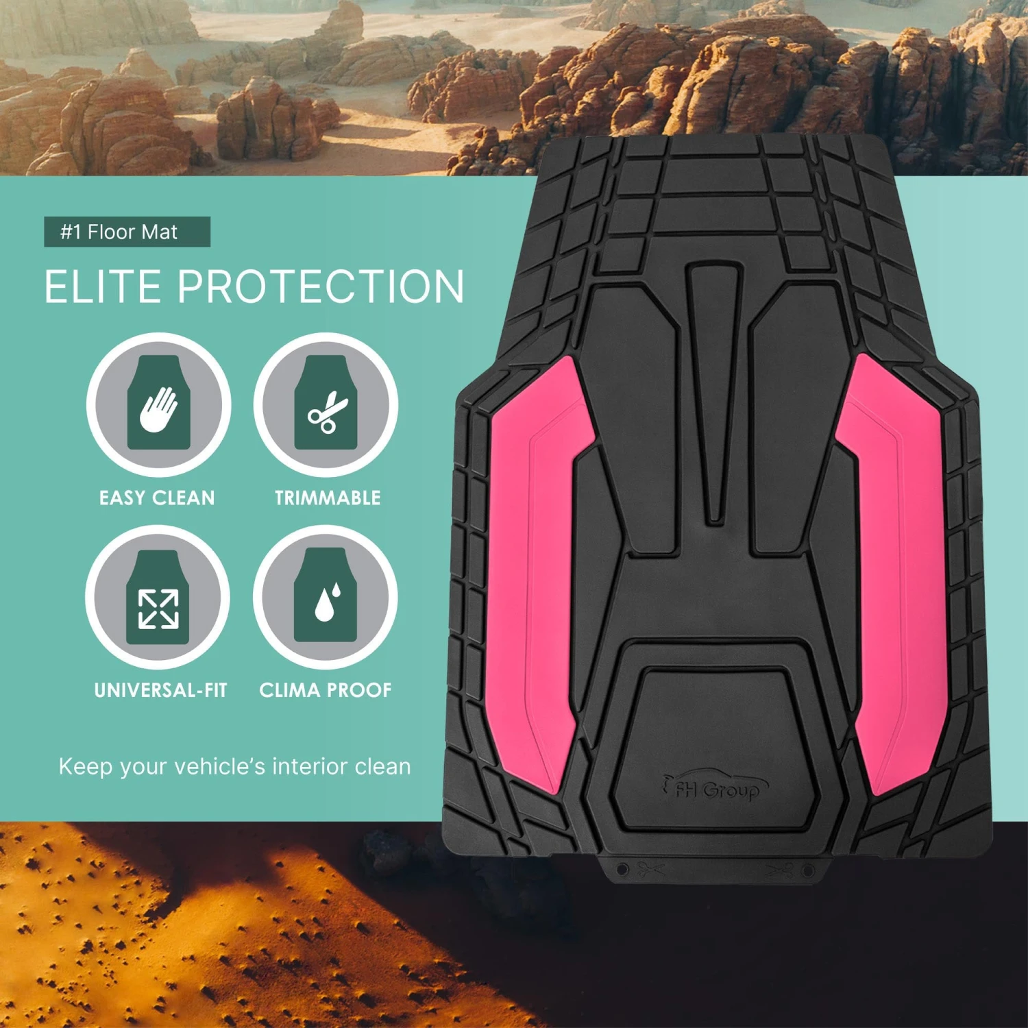 High Quality Rubber Floor Mats - Full Set Pink(High Quality Rubber Floor Mats Full Set Pink) 4 High Quality Rubber Floor Mats - Full Set Pink(High Quality Rubber Floor Mats Full Set Pink) - Image 4