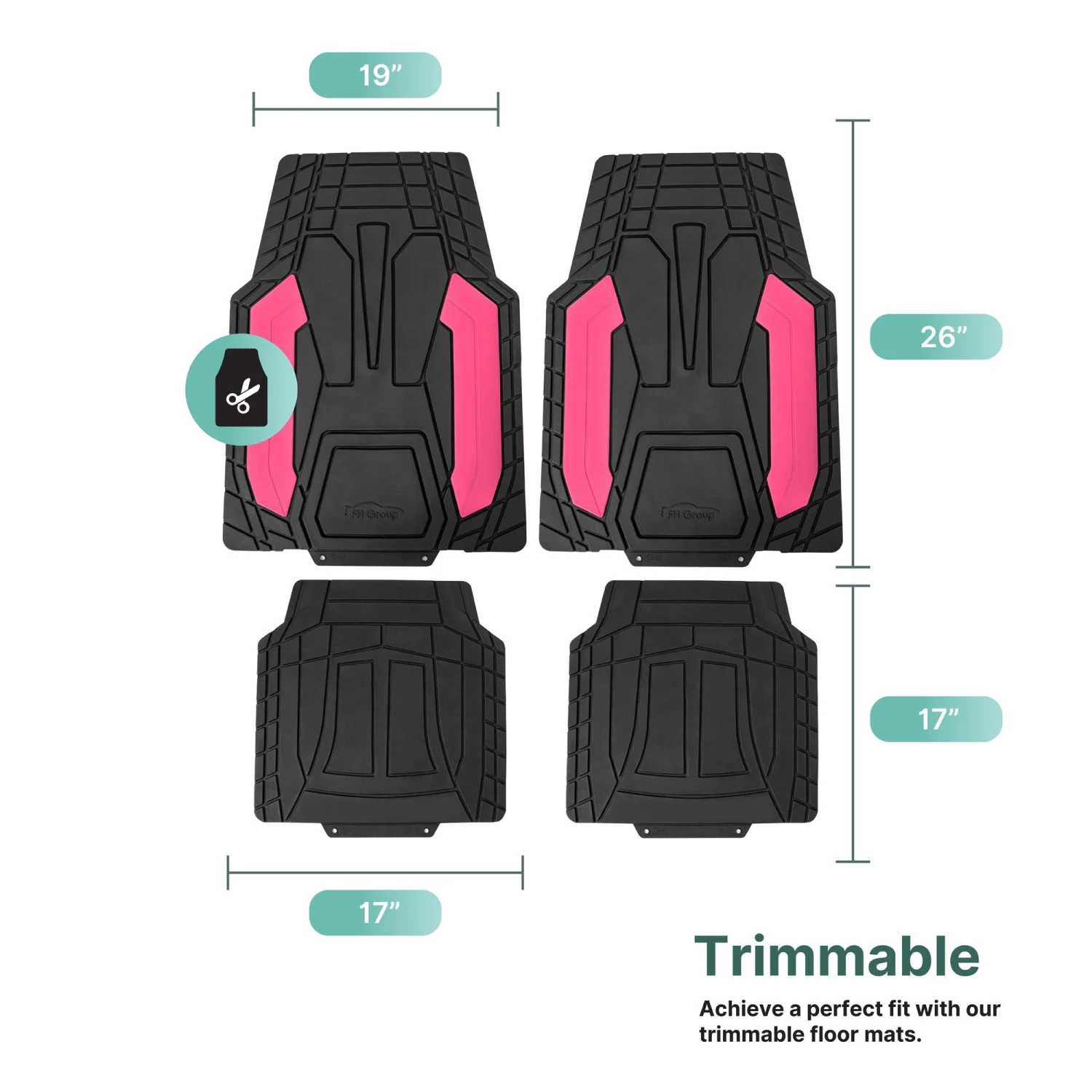 High Quality Rubber Floor Mats - Full Set Pink(High Quality Rubber Floor Mats Full Set Pink) 7 High Quality Rubber Floor Mats - Full Set Pink(High Quality Rubber Floor Mats Full Set Pink) - Image 7