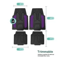 High Quality Rubber Floor Mats - Full Set Purple(High Quality Rubber Floor Mats Full Set Purple) 12 High Quality Rubber Floor Mats - Full Set Purple(High Quality Rubber Floor Mats Full Set Purple) -FH Group f11329 purple 7