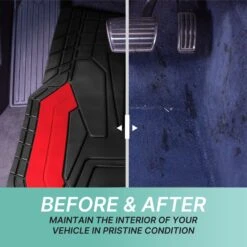 High Quality Rubber Floor Mats - Full Set Red(High Quality Rubber Floor Mats Full Set Red) -FH Group f11329 red 5