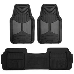 Trimmable Heavy Duty Non-Slip Rubber Floor Mats - Full Set Gray(Trimmable Heavy Duty Non Slip Rubber Floor Mats Full Set Gray)