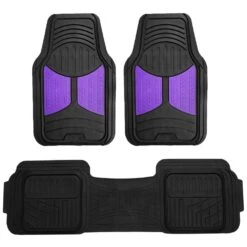 Trimmable Heavy Duty Non-Slip Rubber Floor Mats - Full Set Purple(Trimmable Heavy Duty Non Slip Rubber Floor Mats Full Set Purple)
