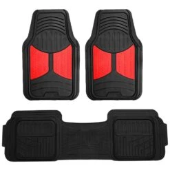 Trimmable Heavy Duty Non-Slip Rubber Floor Mats - Full Set Red(Trimmable Heavy Duty Non Slip Rubber Floor Mats Full Set Red)