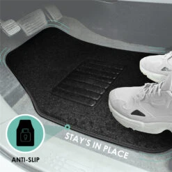 Premium Non-Slip Carpet Floor Mats - Full Set Black(Premium Non Slip Carpet Floor Mats Full Set Black) -FH Group f14405 f14406 black 2 52f626ba a668 4096 ba43 8522175f16ed