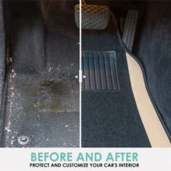 Non-Slip Carpet Floor Mats With Colored Trim - Full Set Beige(Non Slip Carpet Floor Mats With Colored Trim Full Set Beige) -FH Group f14407 beige 3