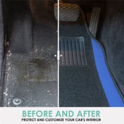 Non-Slip Carpet Floor Mats With Colored Trim - Full Set Blue(Non Slip Carpet Floor Mats With Colored Trim Full Set Blue) -FH Group f14407 blue 3