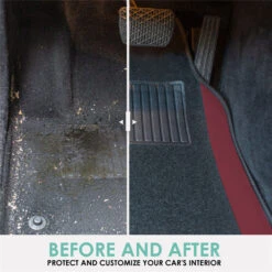 Non-Slip Carpet Floor Mats With Colored Trim - Full Set Burgundy(Non Slip Carpet Floor Mats With Colored Trim Full Set Burgundy) -FH Group f14407 burgundy 3