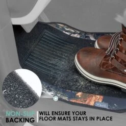 2 Tone Carpet Floor Mats With Heel Pad - Full Set Camo(2 Tone Carpet Floor Mats With Heel Pad Full Set Camo) -FH Group f14407 camo 2