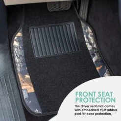 2 Tone Carpet Floor Mats With Heel Pad - Full Set Camo(2 Tone Carpet Floor Mats With Heel Pad Full Set Camo) -FH Group f14407 camo 4