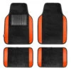 Non-Slip Carpet Floor Mats With Colored Trim - Full Set Orange(Non Slip Carpet Floor Mats With Colored Trim Full Set Orange)
