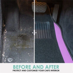 Non-Slip Carpet Floor Mats With Colored Trim - Full Set Purple(Non Slip Carpet Floor Mats With Colored Trim Full Set Purple) -FH Group f14407 purple 3