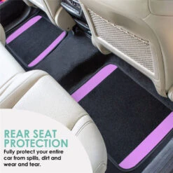 Non-Slip Carpet Floor Mats With Colored Trim - Full Set Purple(Non Slip Carpet Floor Mats With Colored Trim Full Set Purple) -FH Group f14407 purple 5