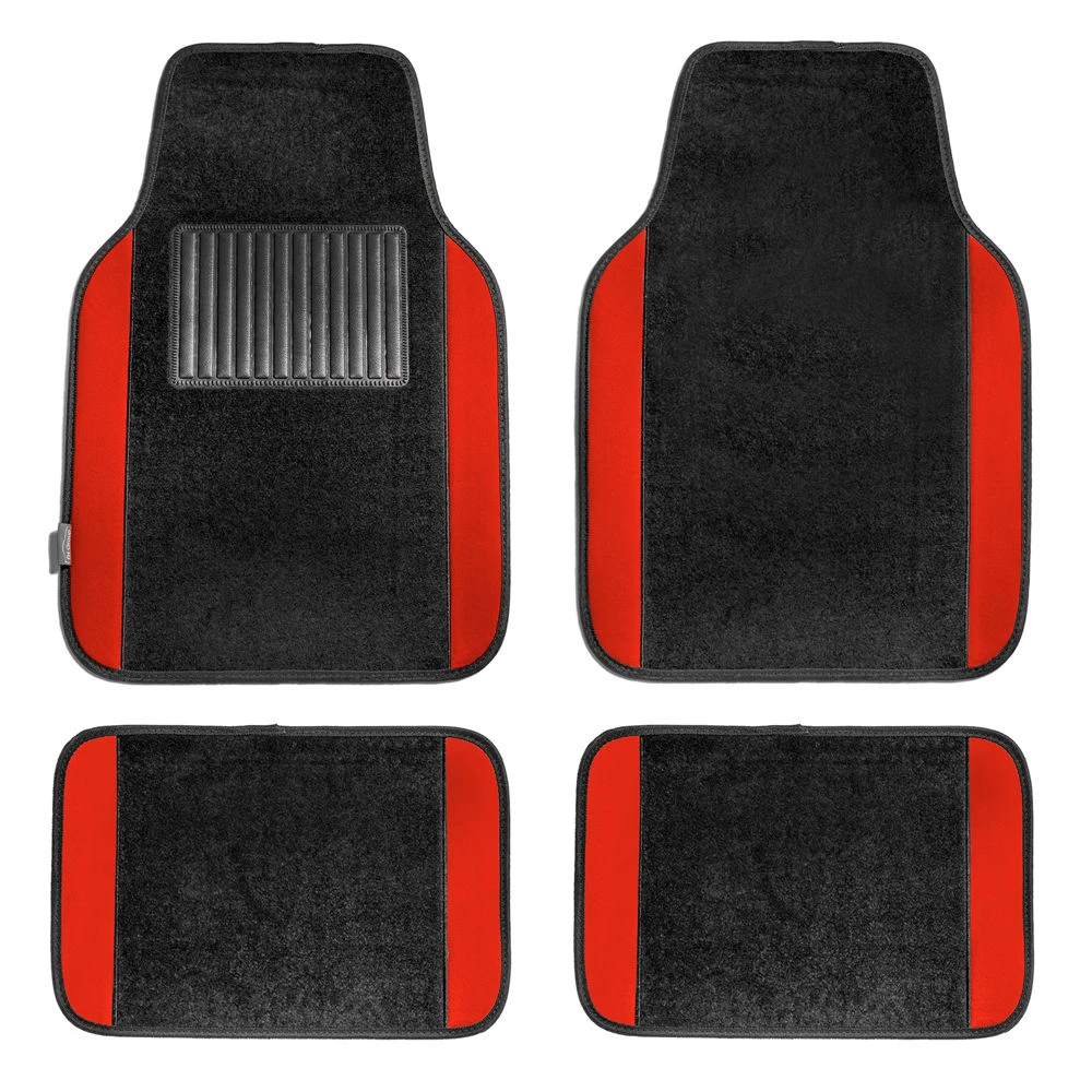 Non-Slip Carpet Floor Mats With Colored Trim - Full Set Red(Non Slip Carpet Floor Mats With Colored Trim Full Set Red) 1 Non-Slip Carpet Floor Mats With Colored Trim - Full Set Red(Non Slip Carpet Floor Mats With Colored Trim Full Set Red)