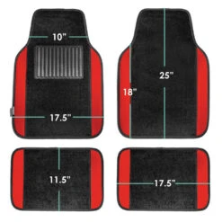 Non-Slip Carpet Floor Mats With Colored Trim - Full Set Red(Non Slip Carpet Floor Mats With Colored Trim Full Set Red) 13 Non-Slip Carpet Floor Mats With Colored Trim - Full Set Red(Non Slip Carpet Floor Mats With Colored Trim Full Set Red) -FH Group f14407 red 7