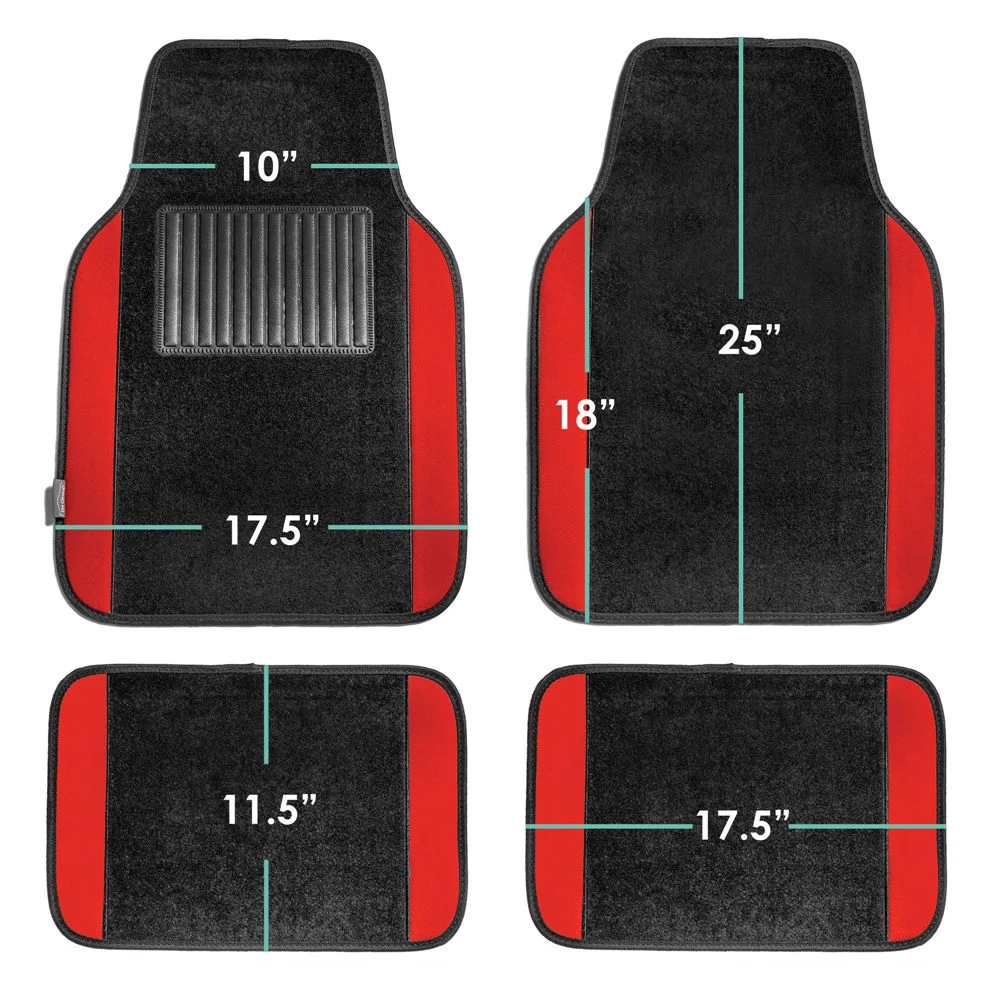 Non-Slip Carpet Floor Mats With Colored Trim - Full Set Red(Non Slip Carpet Floor Mats With Colored Trim Full Set Red) 7 Non-Slip Carpet Floor Mats With Colored Trim - Full Set Red(Non Slip Carpet Floor Mats With Colored Trim Full Set Red) - Image 7
