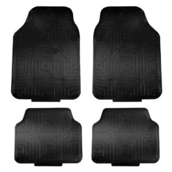 Metallic Finish Non-Slip Rubber Backing Floor Mats - Full Set Black(Metallic Finish Non Slip Rubber Backing Floor Mats Full Set Black)