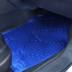 Metallic Finish Non-Slip Rubber Backing Floor Mats - Full Set Blue(Metallic Finish Non Slip Rubber Backing Floor Mats Full Set Blue) 13 Metallic Finish Non-Slip Rubber Backing Floor Mats - Full Set Blue(Metallic Finish Non Slip Rubber Backing Floor Mats Full Set Blue) -FH Group f14410 blue interior e1576533162110