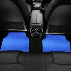 Metallic Finish Non-Slip Rubber Backing Floor Mats - Full Set Blue(Metallic Finish Non Slip Rubber Backing Floor Mats Full Set Blue) 14 Metallic Finish Non-Slip Rubber Backing Floor Mats - Full Set Blue(Metallic Finish Non Slip Rubber Backing Floor Mats Full Set Blue) -FH Group f14410 blue interior rear e1576533198724