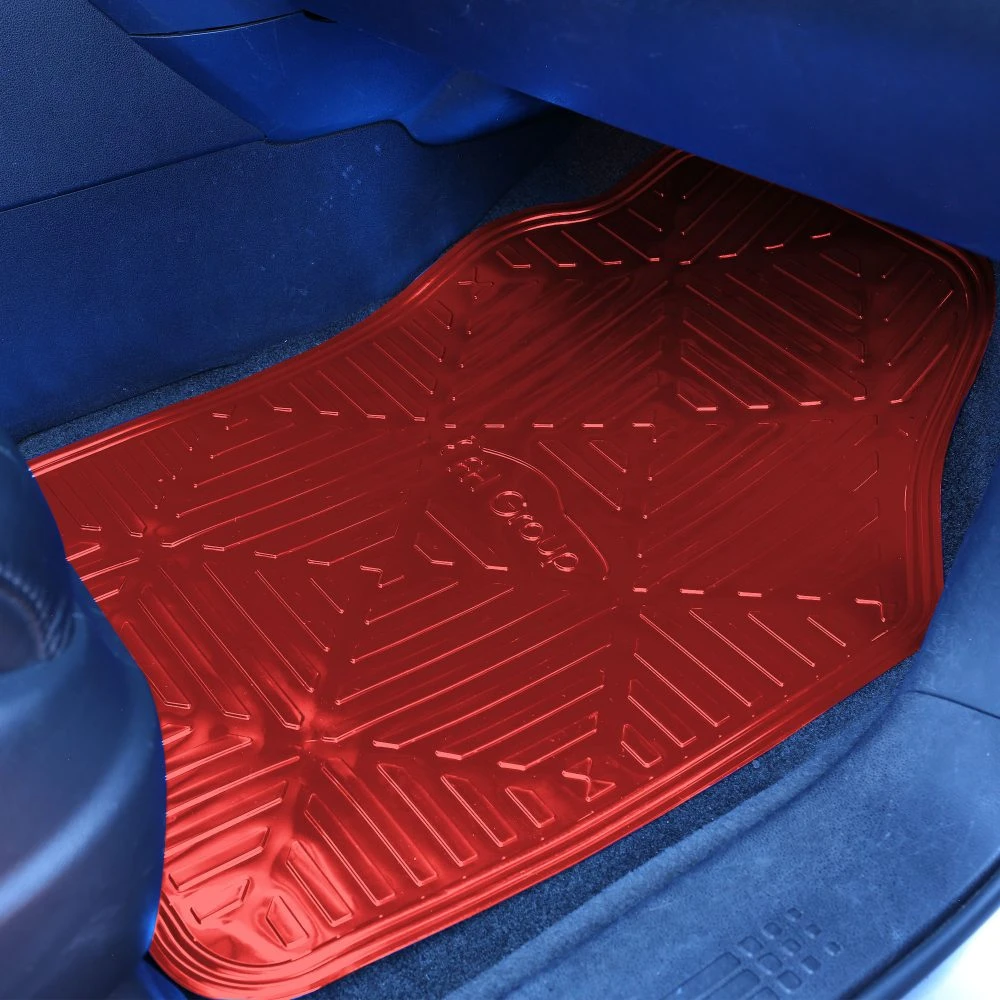 Metallic Finish Non-Slip Rubber Backing Floor Mats - Full Set Red(Metallic Finish Non Slip Rubber Backing Floor Mats Full Set Red) 5 Metallic Finish Non-Slip Rubber Backing Floor Mats - Full Set Red(Metallic Finish Non Slip Rubber Backing Floor Mats Full Set Red) - Image 5