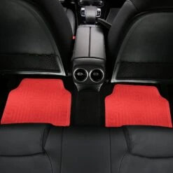 Metallic Finish Non-Slip Rubber Backing Floor Mats - Full Set Red(Metallic Finish Non Slip Rubber Backing Floor Mats Full Set Red) 14 Metallic Finish Non-Slip Rubber Backing Floor Mats - Full Set Red(Metallic Finish Non Slip Rubber Backing Floor Mats Full Set Red) -FH Group f14410 red interior rear e1576532609249