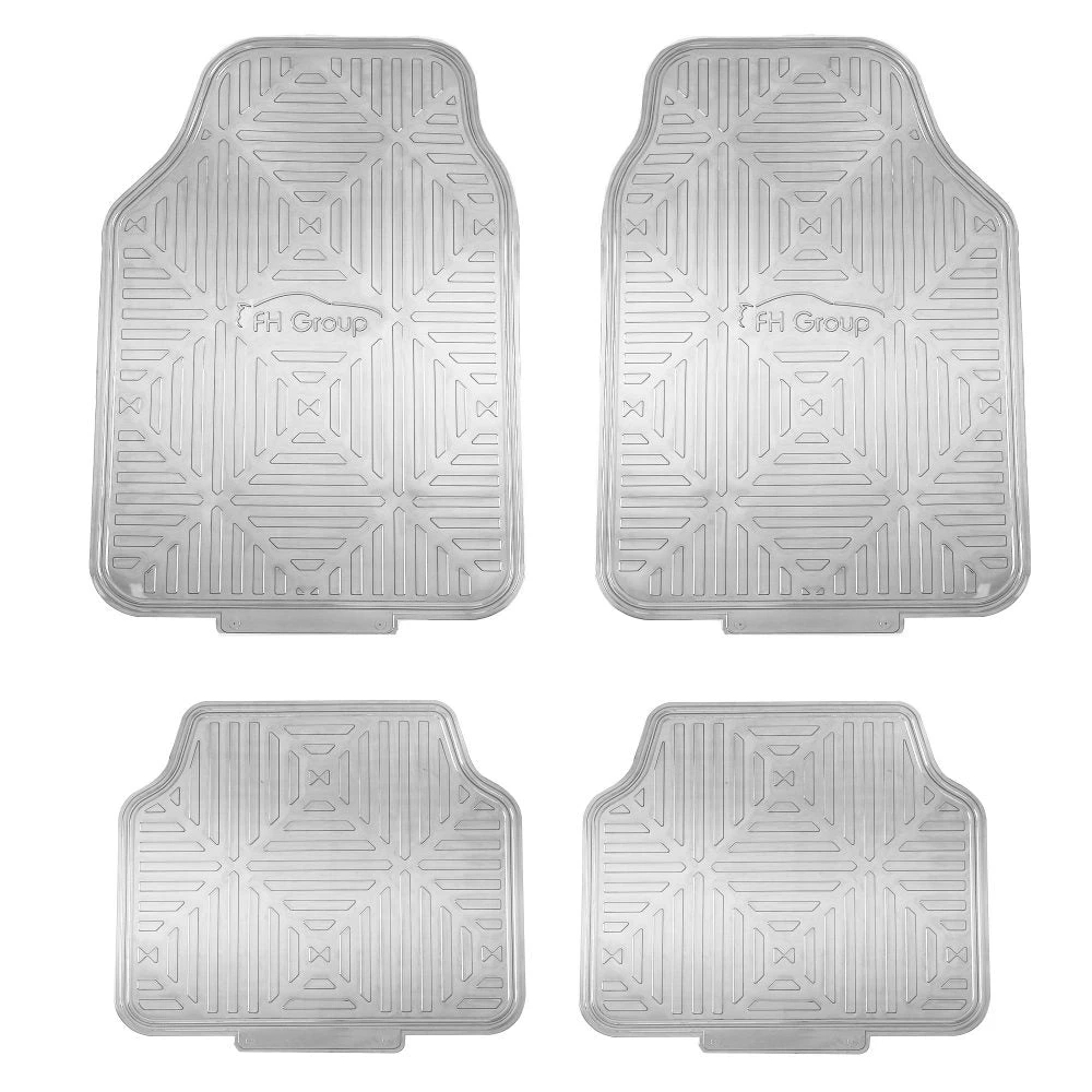 Metallic Finish Non-Slip Rubber Backing Floor Mats - Full Set Silver(Metallic Finish Non Slip Rubber Backing Floor Mats Full Set Silver) 1 Metallic Finish Non-Slip Rubber Backing Floor Mats - Full Set Silver(Metallic Finish Non Slip Rubber Backing Floor Mats Full Set Silver)