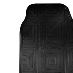 Metallic Finish Non-Slip Rubber Backing Floor Mats - Full Set Black(Metallic Finish Non Slip Rubber Backing Floor Mats Full Set Black) -FH Group f14410black detail e1576532871813