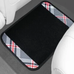 Tartan57 Plaid Print Seat Covers And Matching Floor Mats - White Combo Set(Tartan57 Plaid Print Seat Covers And Matching Floor Mats White Combo Set) 20 Tartan57 Plaid Print Seat Covers And Matching Floor Mats - White Combo Set(Tartan57 Plaid Print Seat Covers And Matching Floor Mats White Combo Set) -FH Group f14411 tartan white rear floormats v2 1