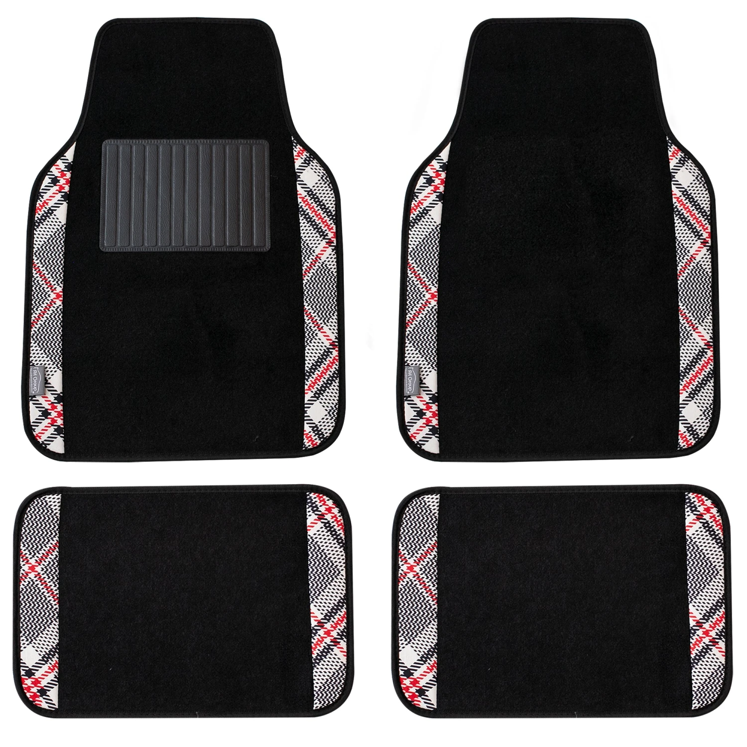 Tartan57 Plaid Print Seat Covers And Matching Floor Mats - White Combo Set(Tartan57 Plaid Print Seat Covers And Matching Floor Mats White Combo Set) 8 Tartan57 Plaid Print Seat Covers And Matching Floor Mats - White Combo Set(Tartan57 Plaid Print Seat Covers And Matching Floor Mats White Combo Set) - Image 8